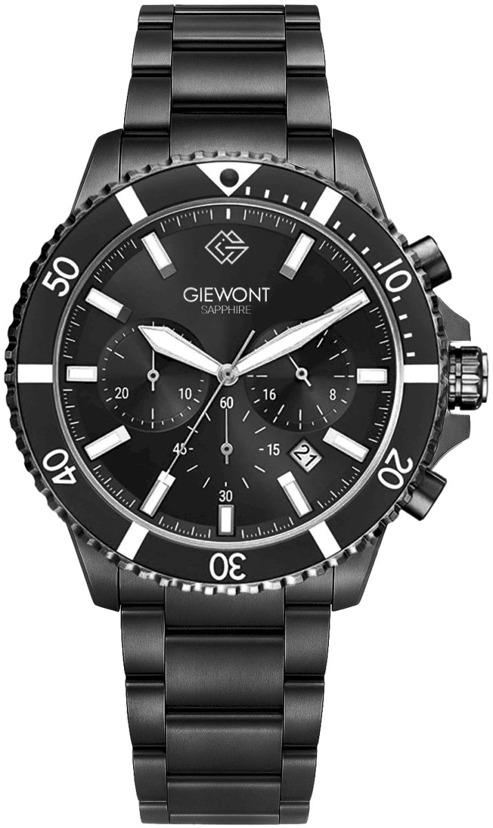 Giewont Chronograph Sapphire Men`s Watch Black