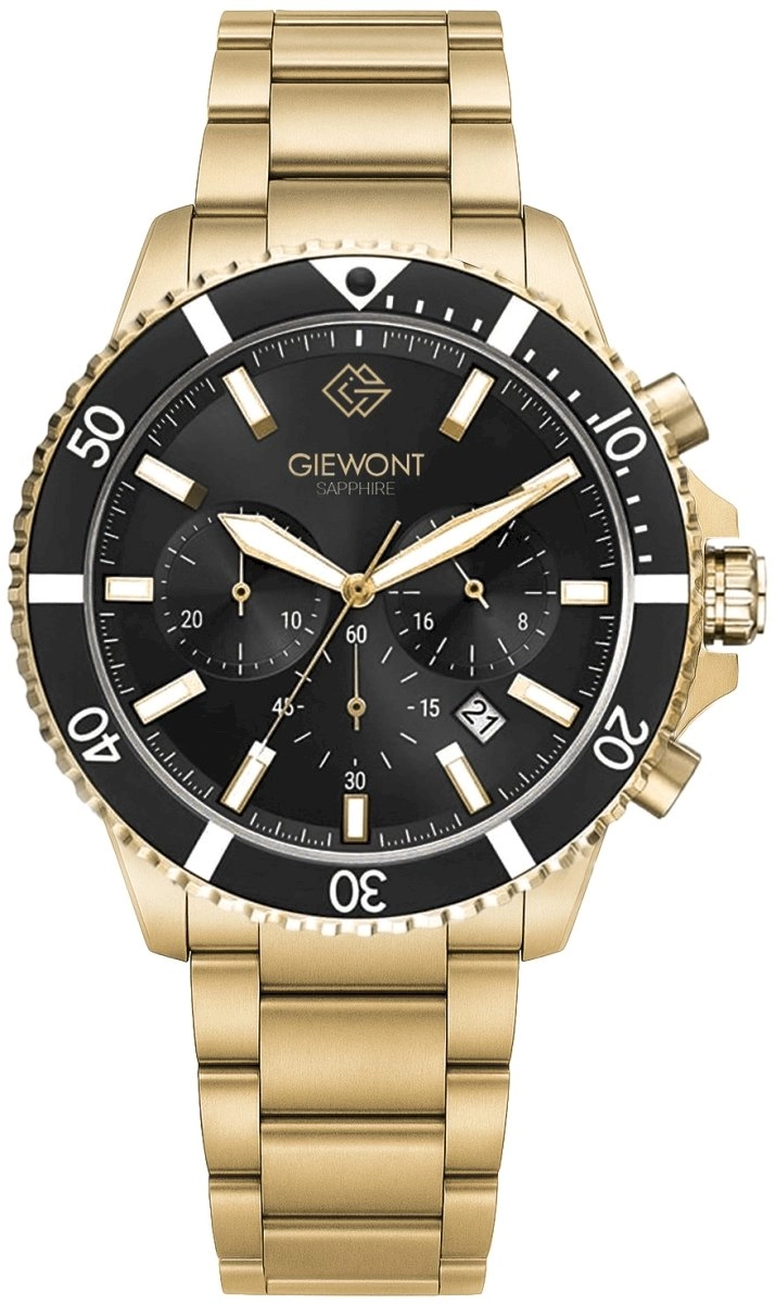 Giewont Chronograph Sapphire Men`s Watch Gold