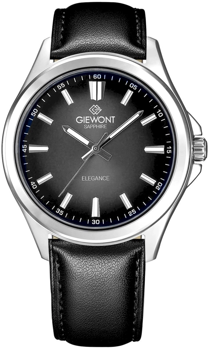 Giewont pulkstenis Giewont Elegance Sapphire vīriešu pulkstenis, melns GW5160-A2