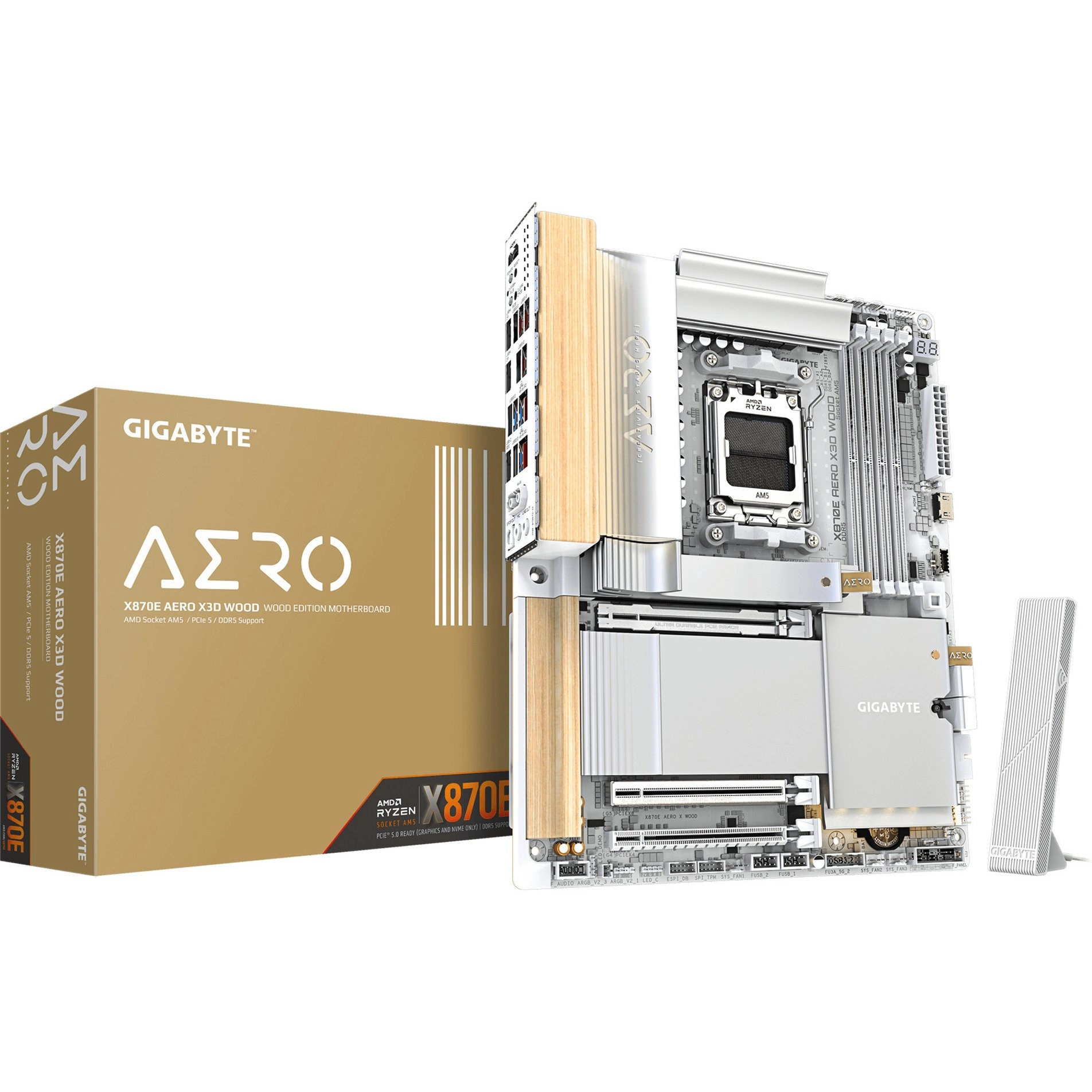 GIGABYTE X870E Aero X3D Wood Mainboard