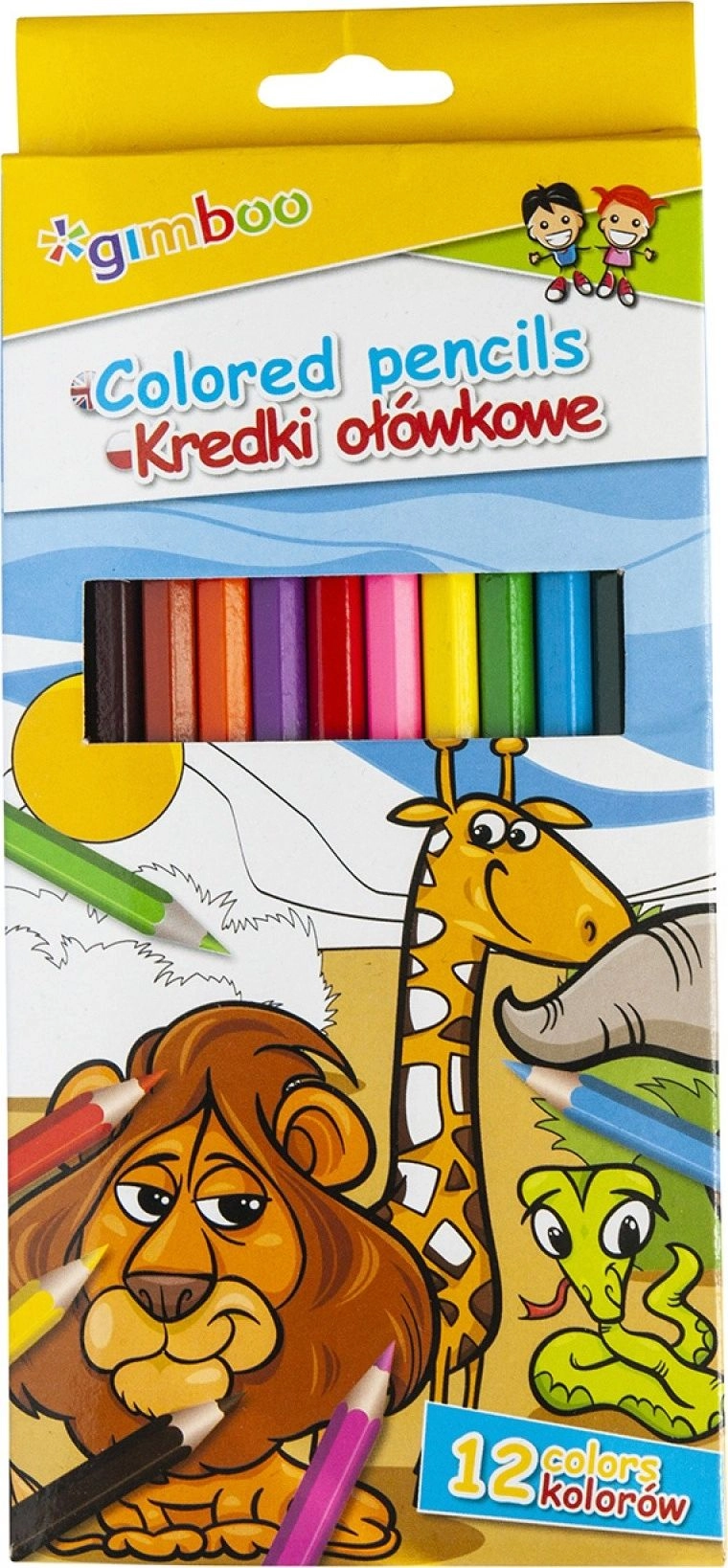 Gimboo Kredki ołówkowe sześciokątne mix kolorów