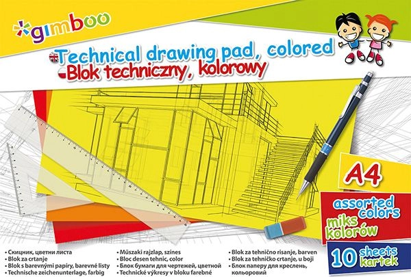 Gimboo Blok techniczny A4 10k mix