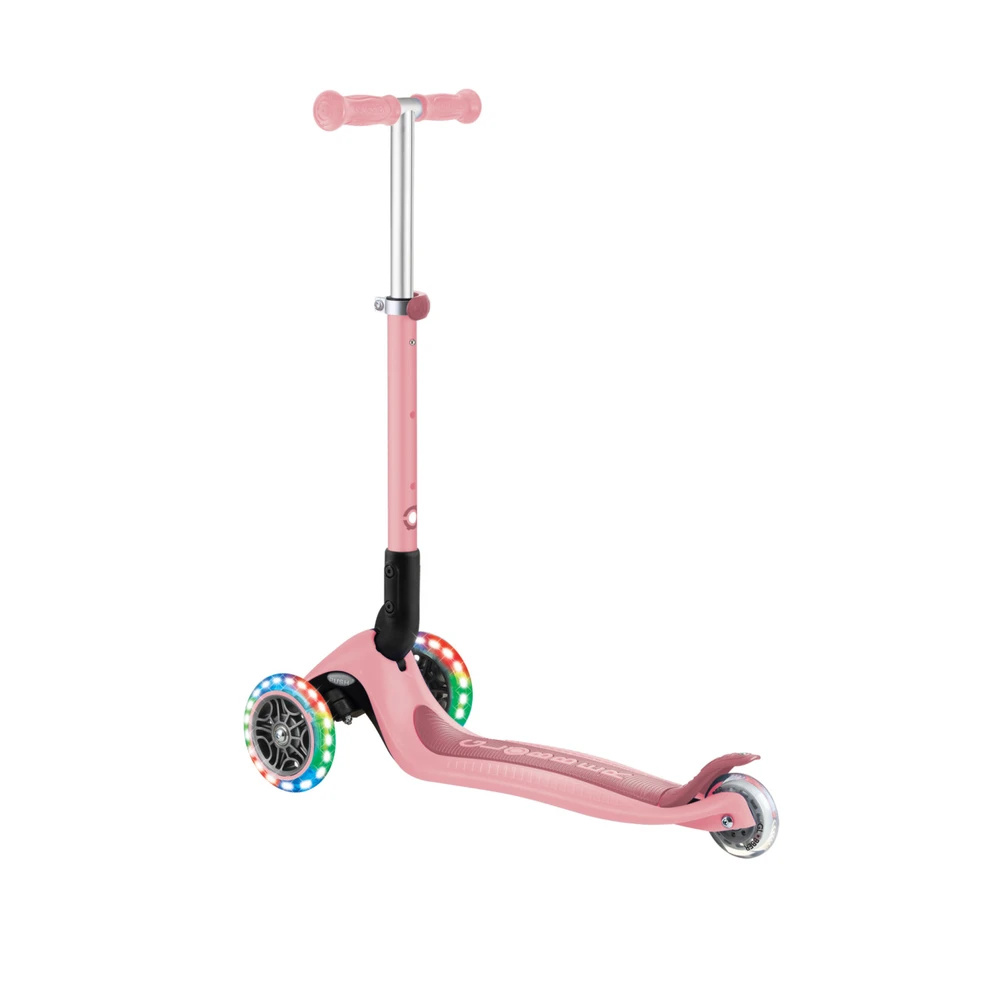 Scooter Globber Junior Foldable Lights  pink