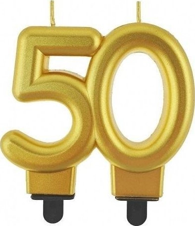 BC Cyfra50 candle metal gold 8cm