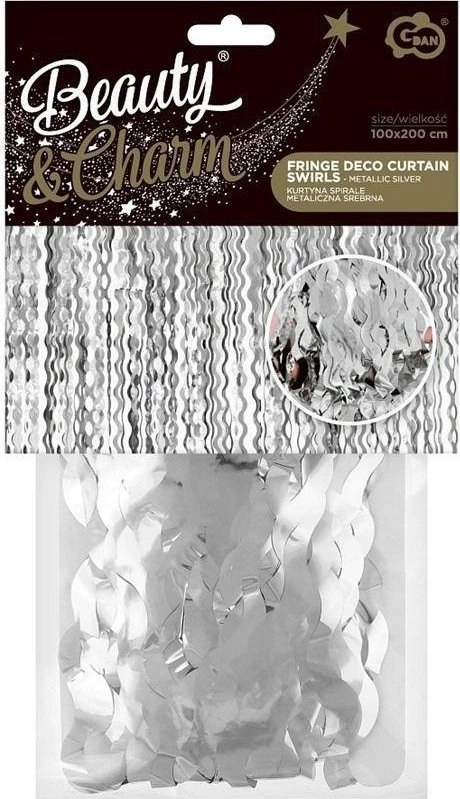 Curtain Spirals metallic silver 100x200cm 515857
