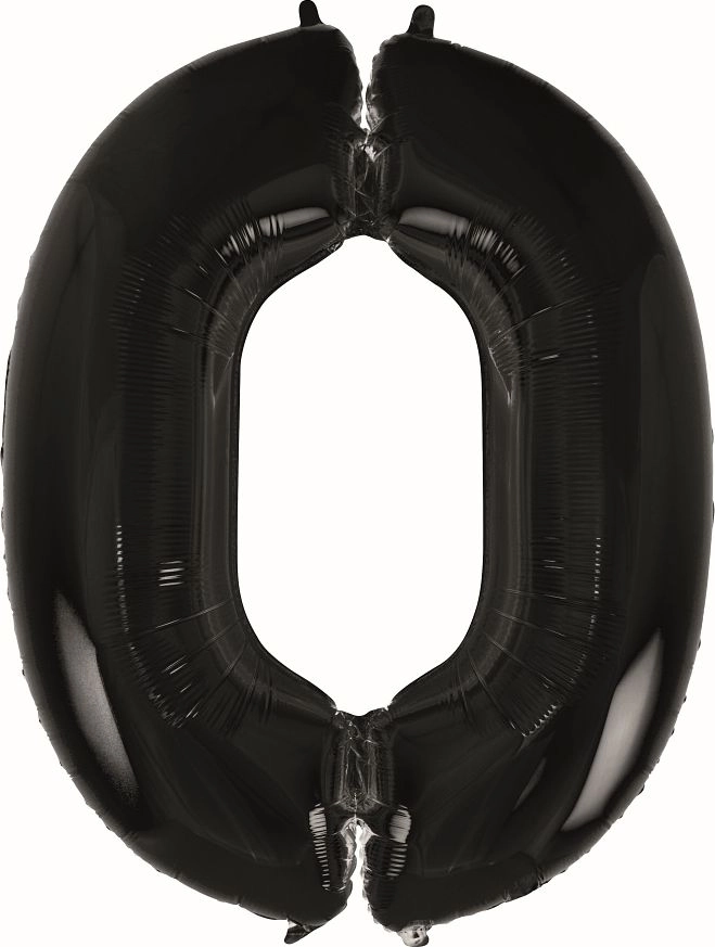 BC Cyfra0 foil balloon black 92cm