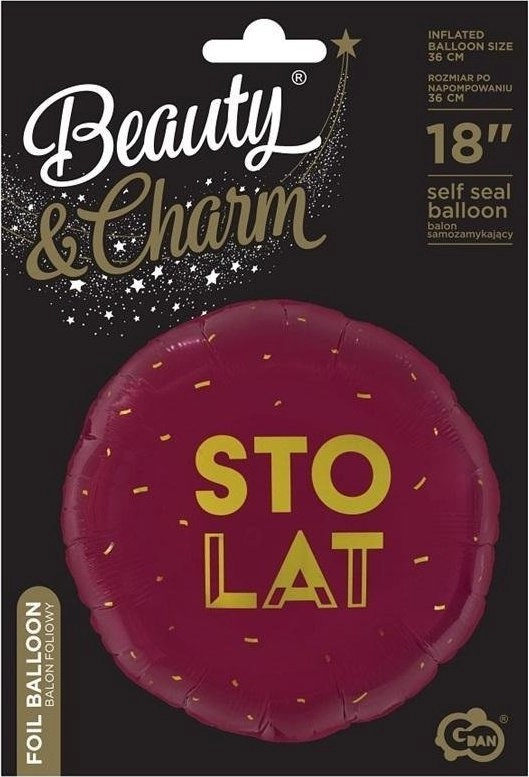 GoDan Balon foliowy Sto Lat bordowy