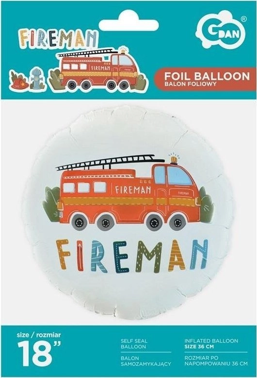GoDan Balon foliowy Fireman okrągły 516383