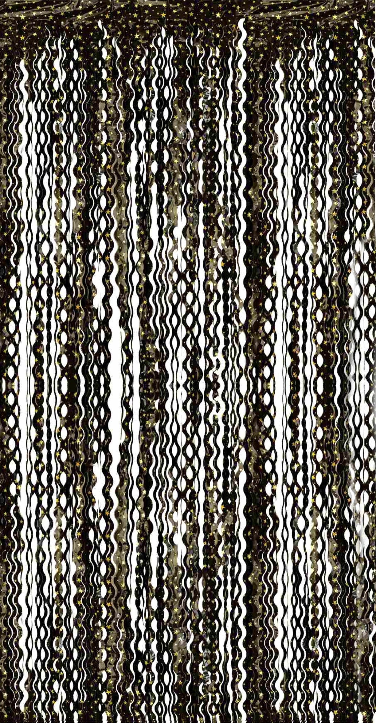 GoDan Kurtyna spirale-srebrne gwiazdki czarna 100x200cm
