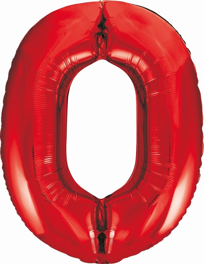 GoDan Foil Balloon Number 0 red