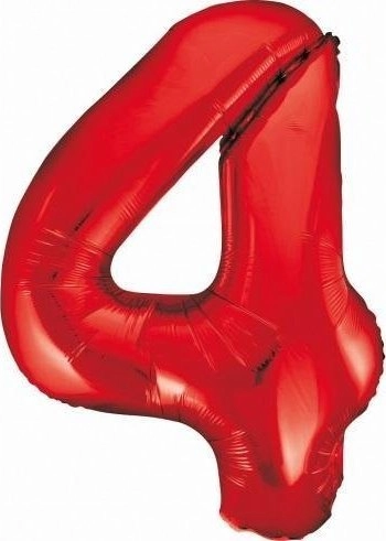 GoDan Balon foliowy Cyfra 4 czerwona