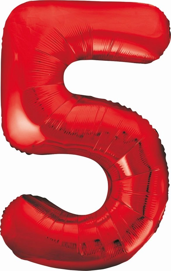 GoDan Foil balloon Number 5 red