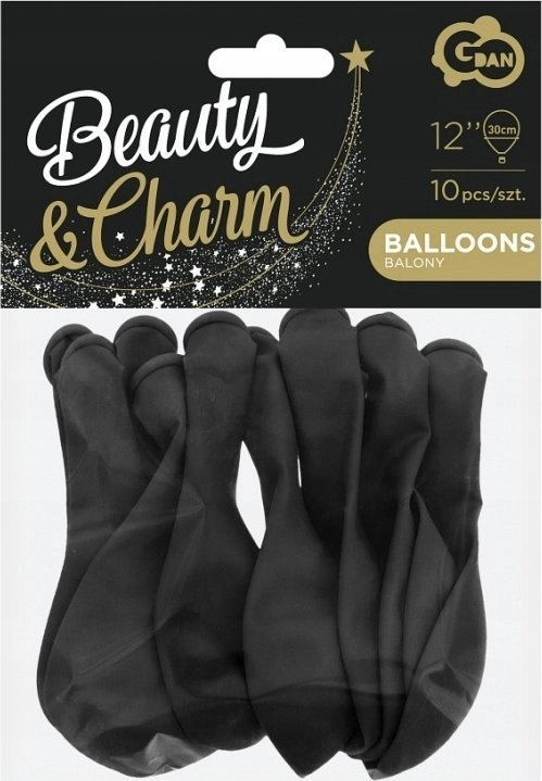 BeautyCharm balloons  black metallic 12"/