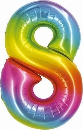 Foil balloon Smart Cyfra8 rainbow 76cm