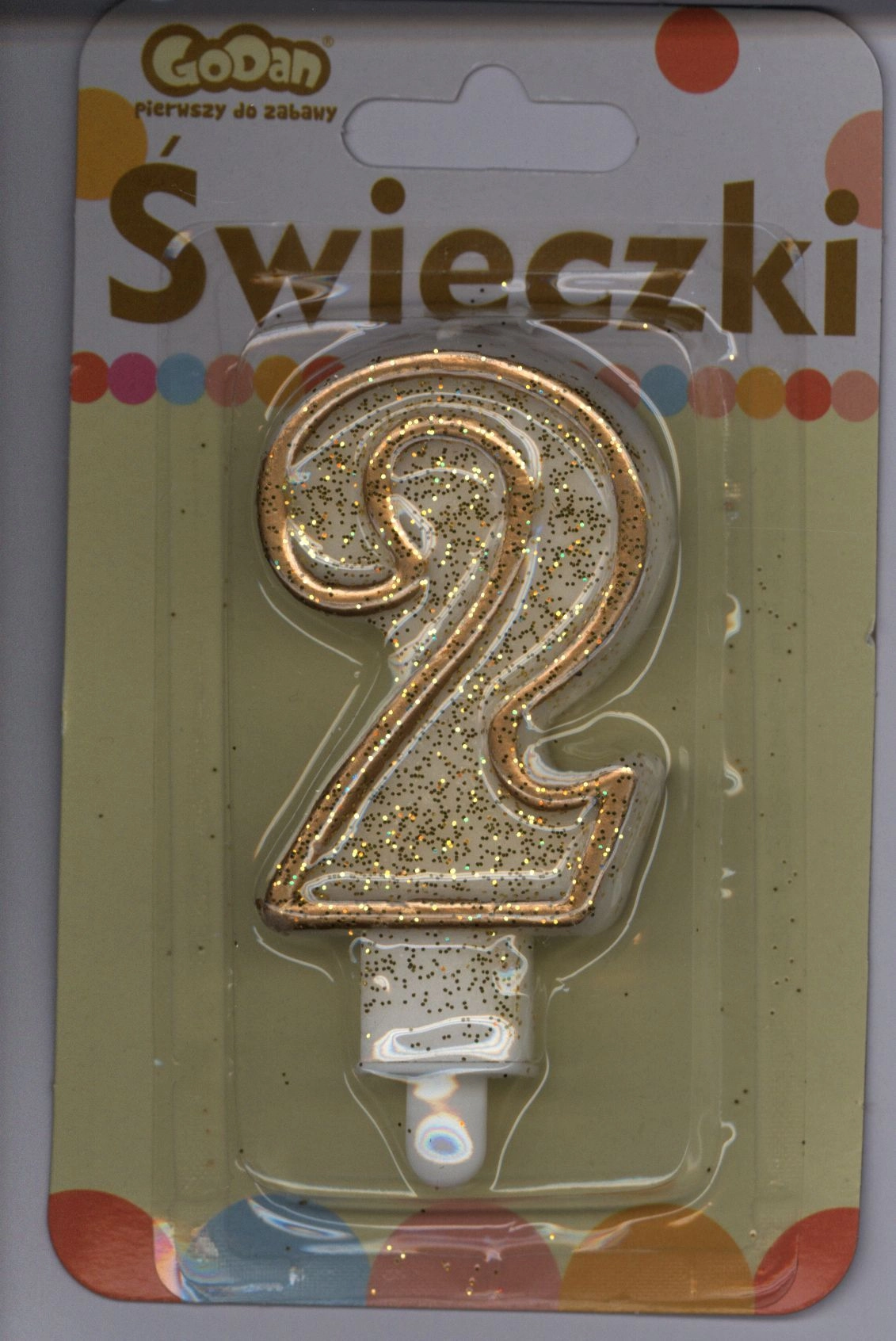 GoDan Świeczka cyferka ze złotą obwódką