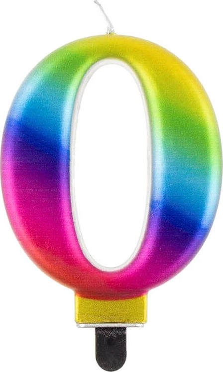 GoDan Świeczka urodzinowa "0" multikolor