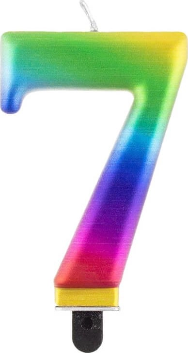 GoDan Świeczka urodzinowa "7" multikolor