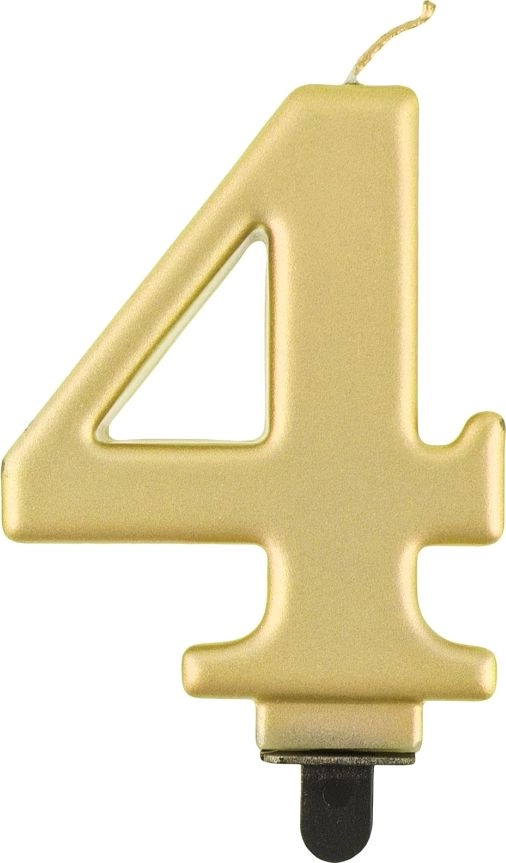 Gold metallic candle Cyferka4 8cm PF-SCZ4