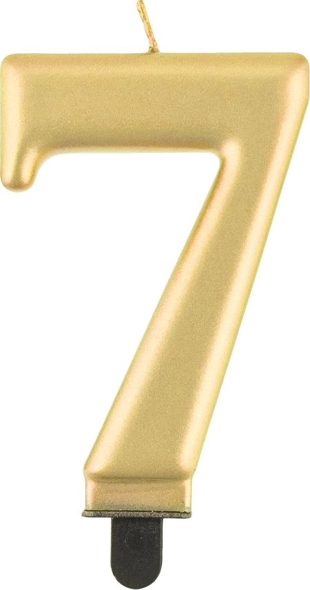 Gold metallic candle Cyferka7 8cm PF-SCZ7
