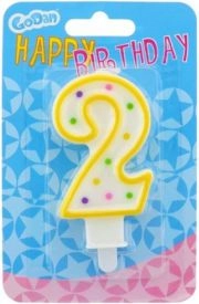 GoDan Birthday candle number 2 with