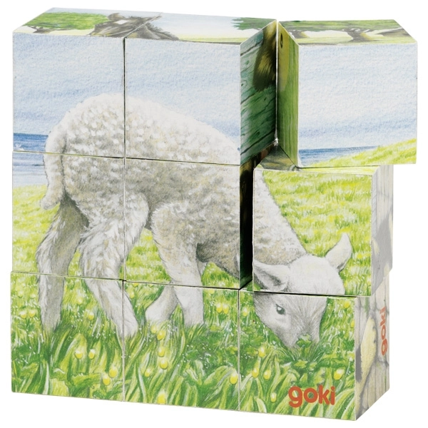 Goki Farm animals  cube puzzle 4013594576079