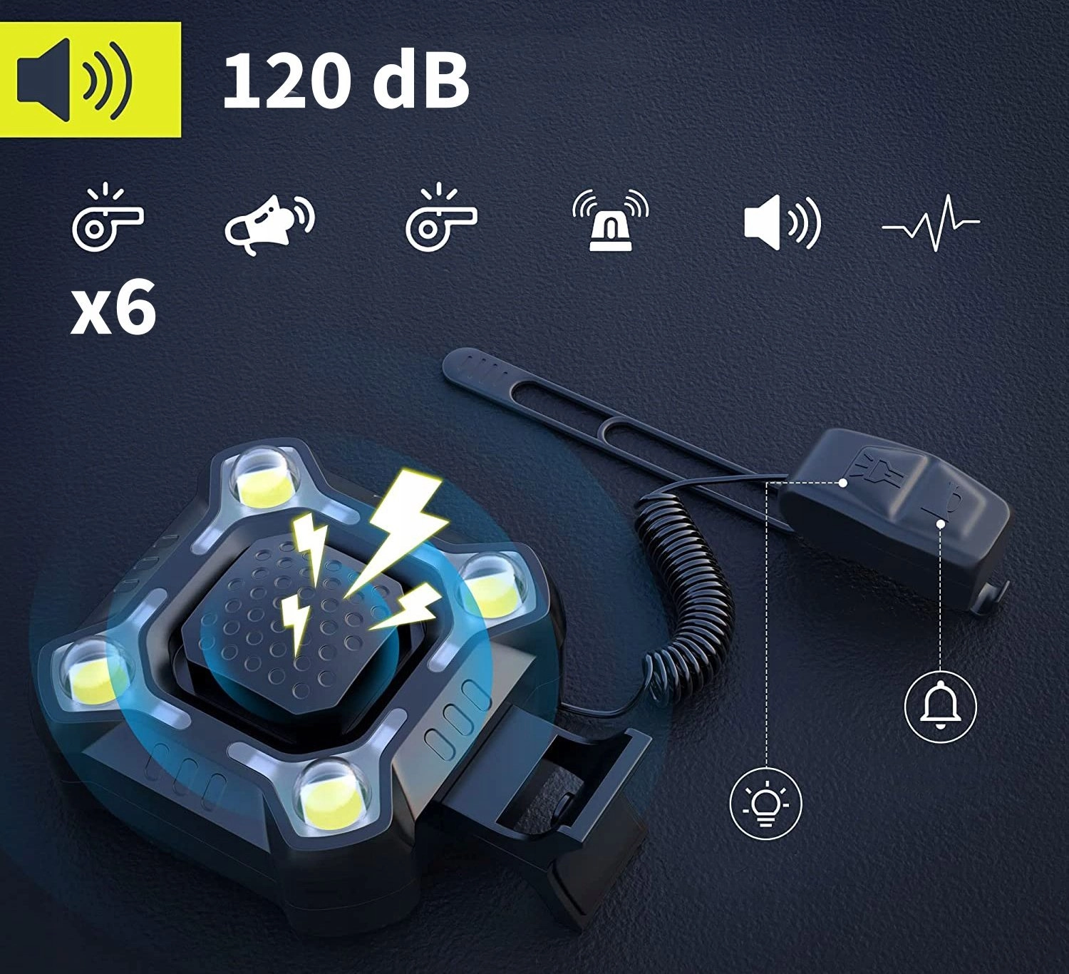 Gotel L8A LAMPKA LED ROWEROWA DZWONEK