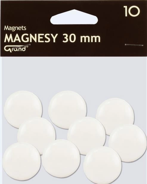 Magnet 30mm white 10pcs GRAND 190313