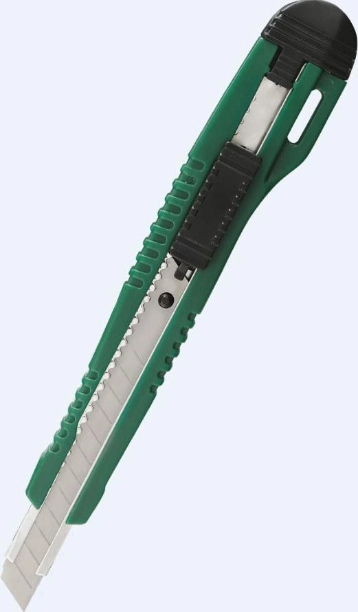 Paper knife with lock and guide