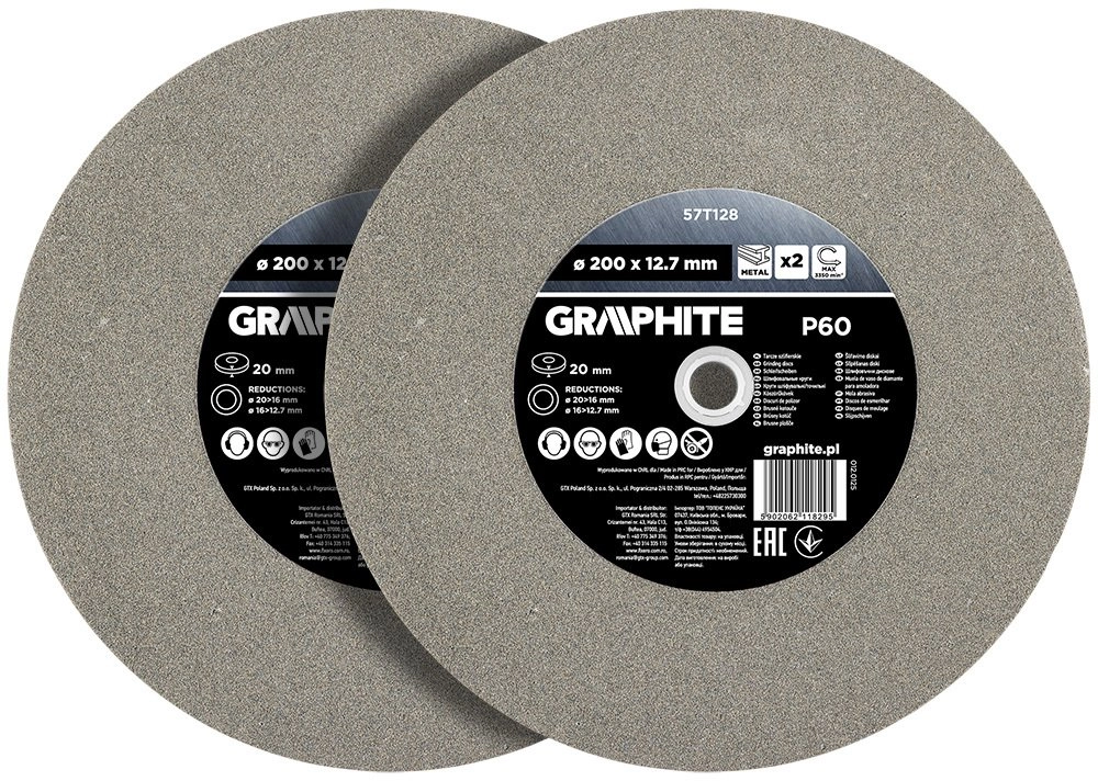 Graphite Grinding discs 200 x 20/16/12