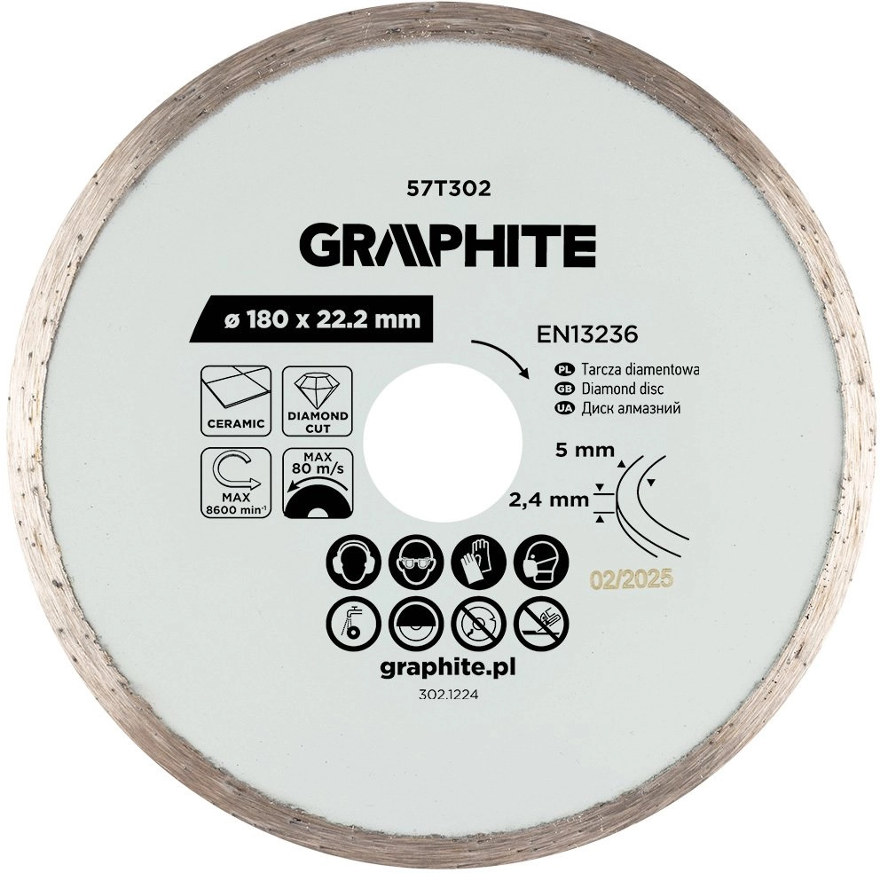Graphite Full diamond cutting disc 180