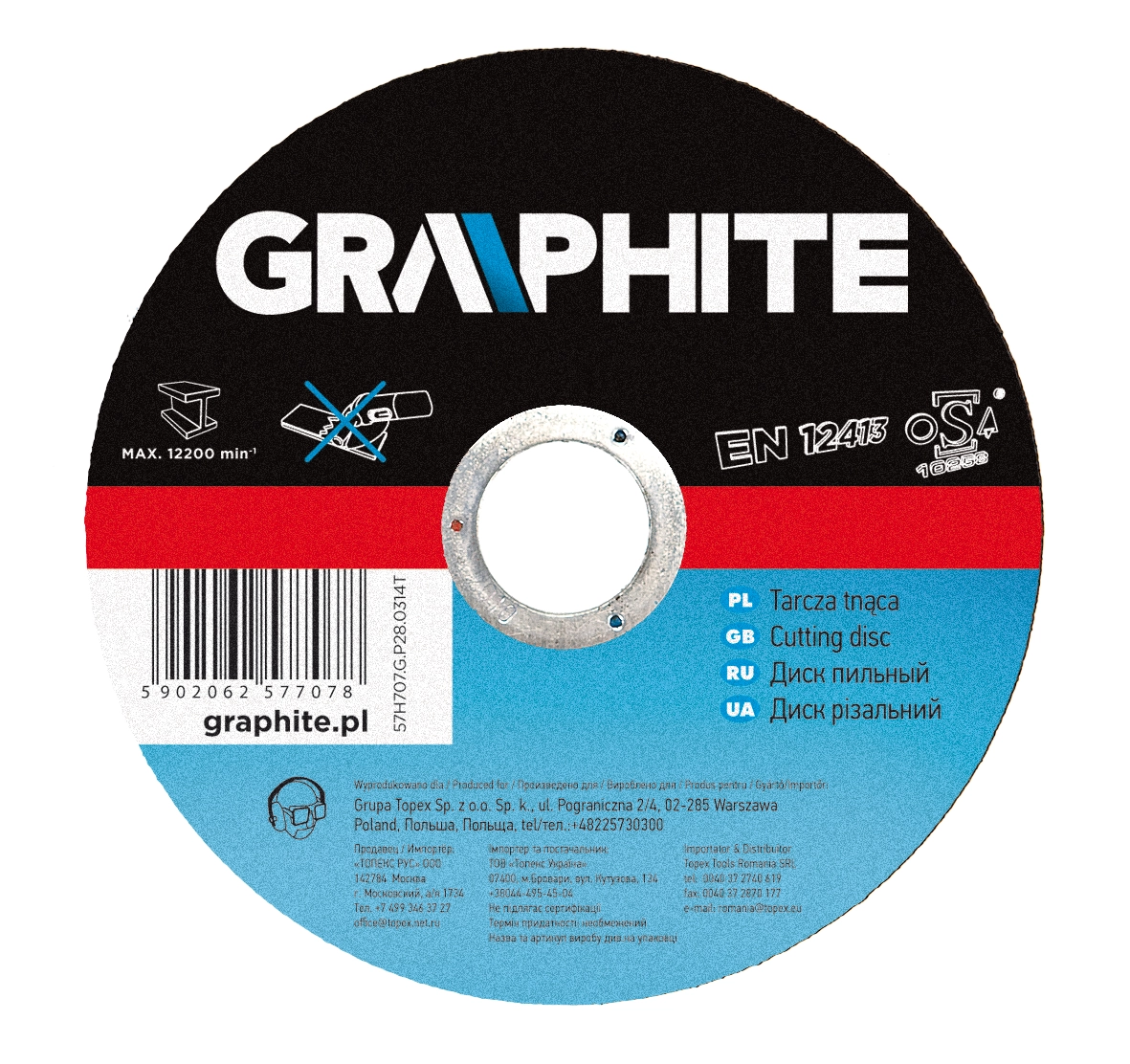 Graphite Tarcza tnąca do metalu 230x1