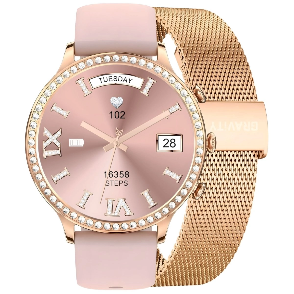 Gravity Smartwatch Rose Gold GT5-5 Strap