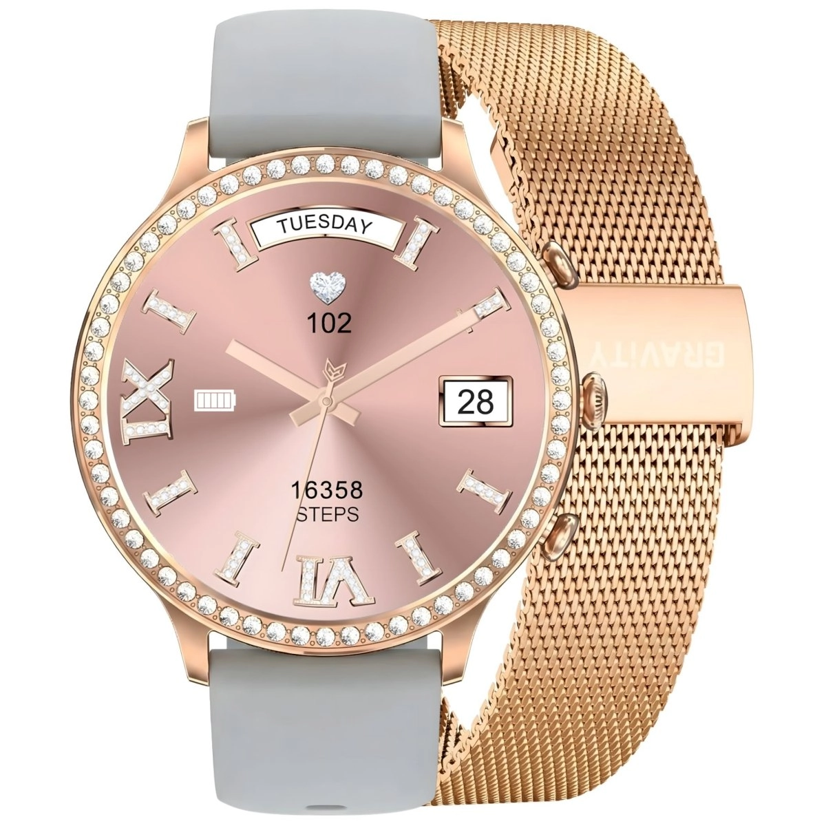 Gravity Smartwatch Rose Gold GT5-8 Strap