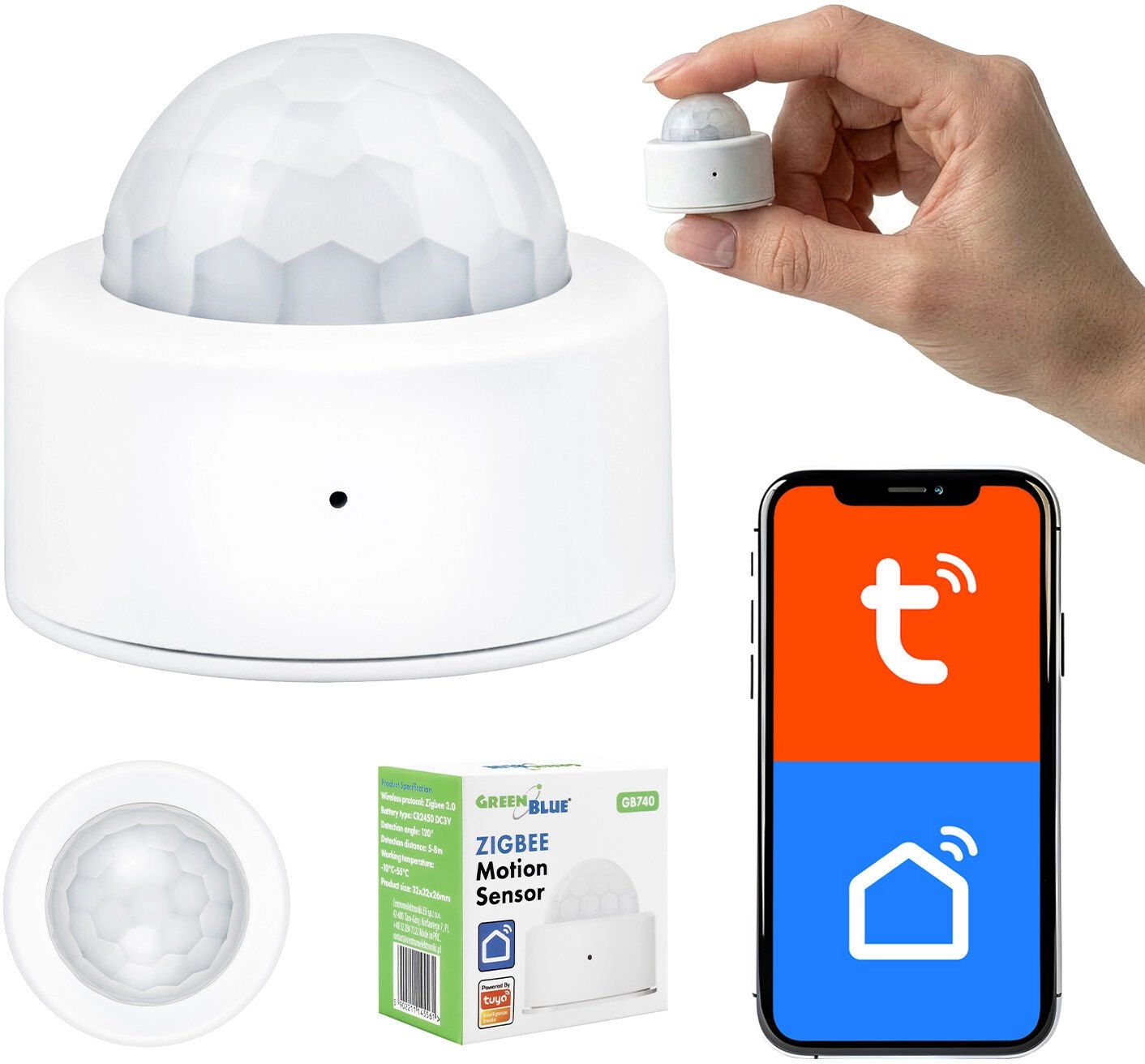 GreenBlue Bezprzewodowy czujnik ruchu Zigbee Tuya