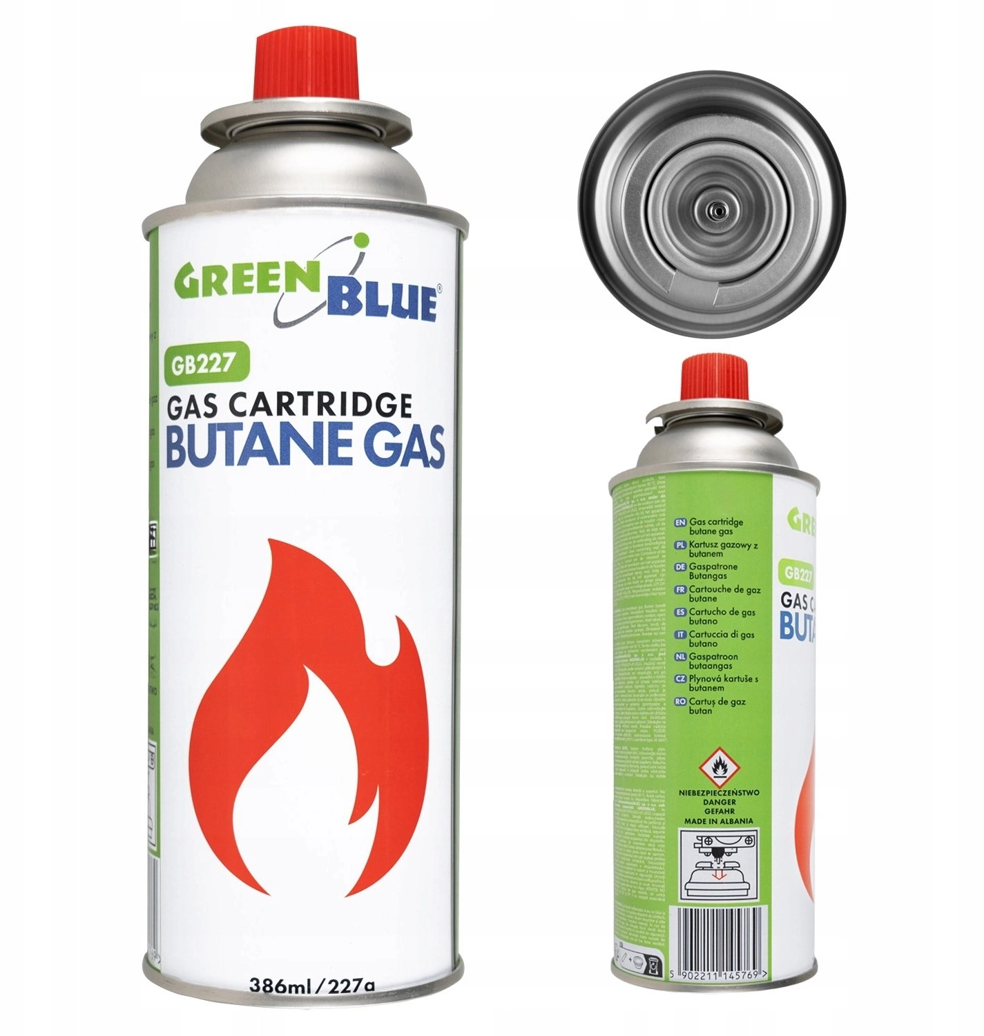 GreenBlue 227g GreenBlue gas cartridge. certificate: