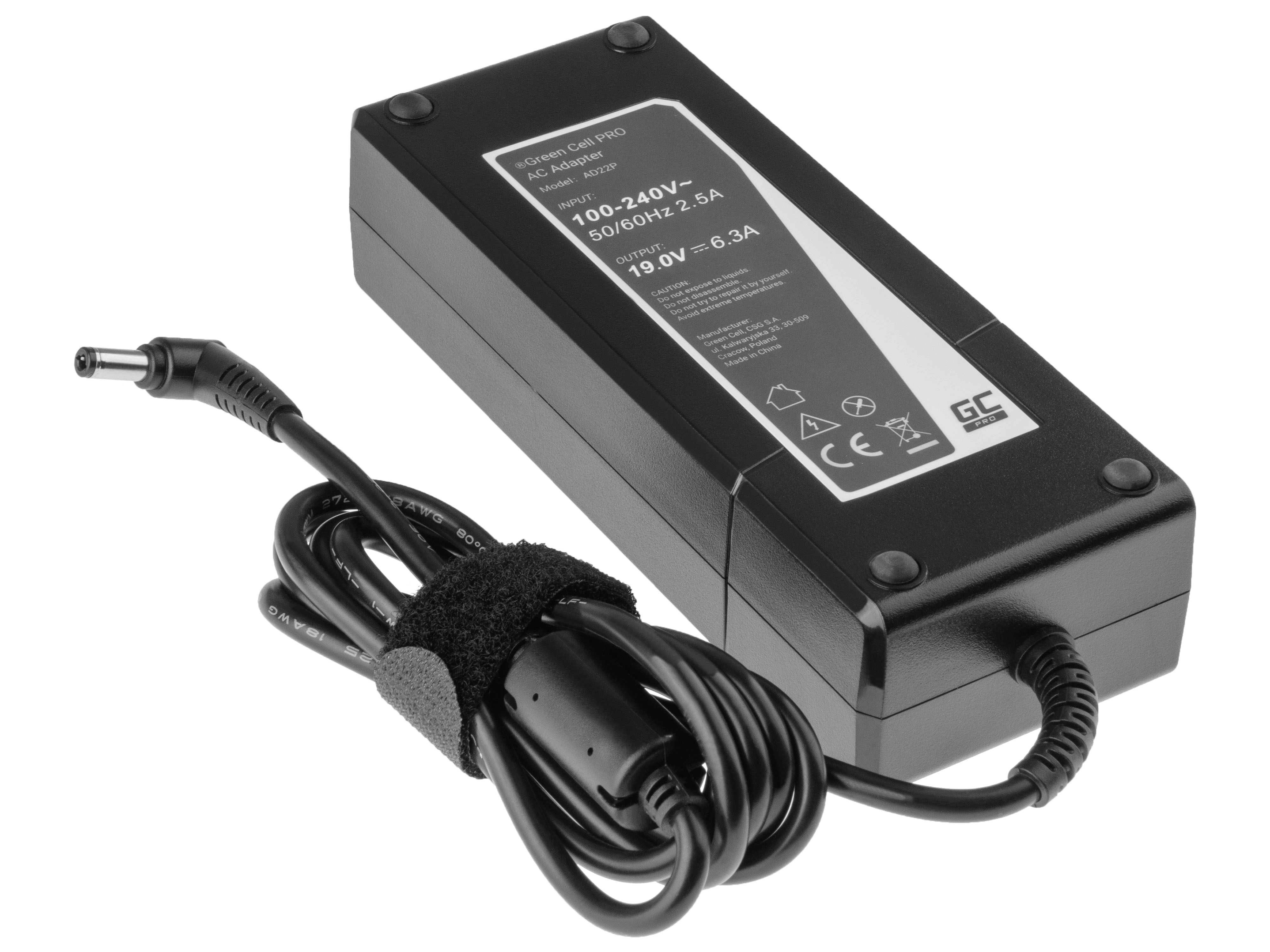 120W klēpjdatora lādētājs 19V 6.3A