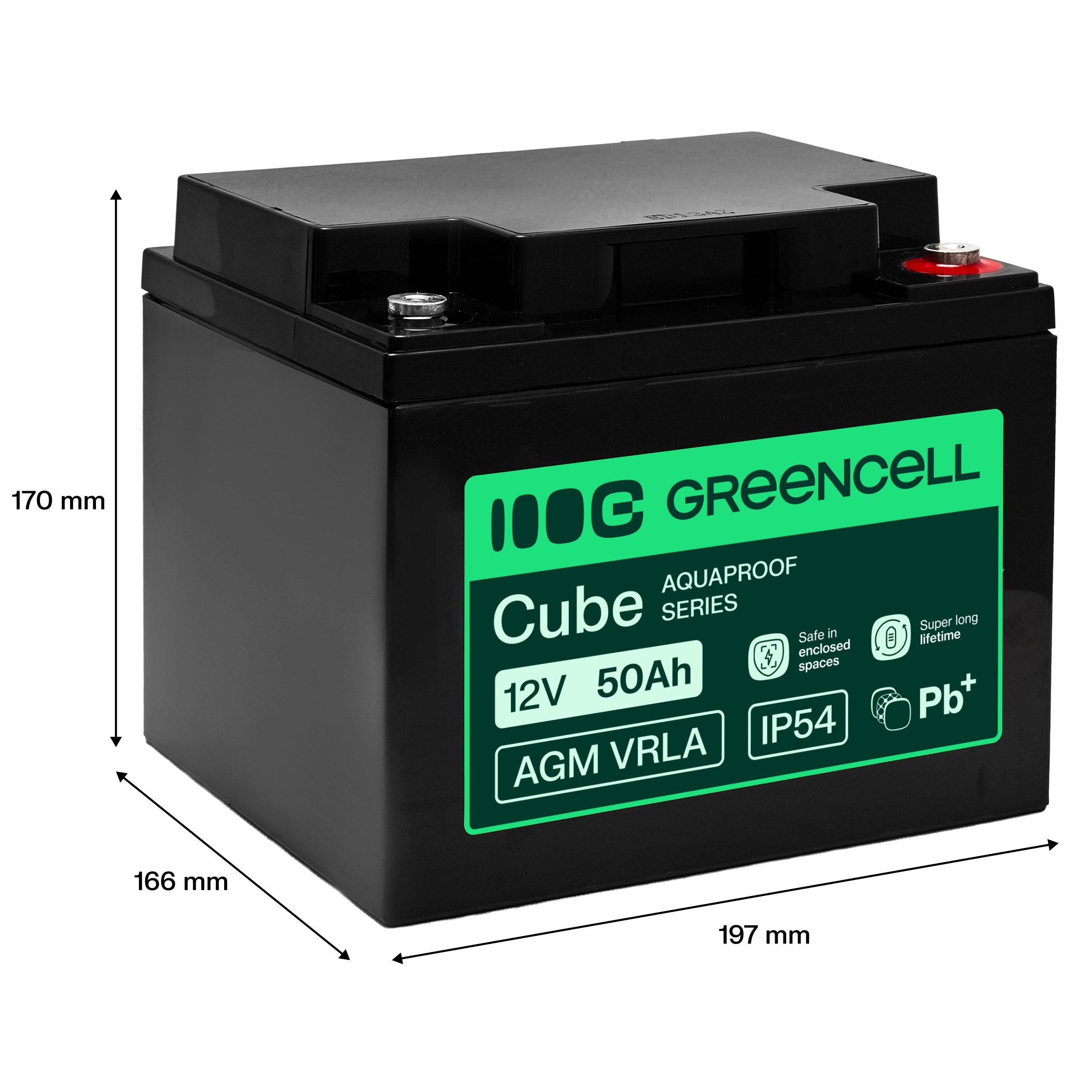 Greencell AGM VRLA 12V 50Ah maintenance-free