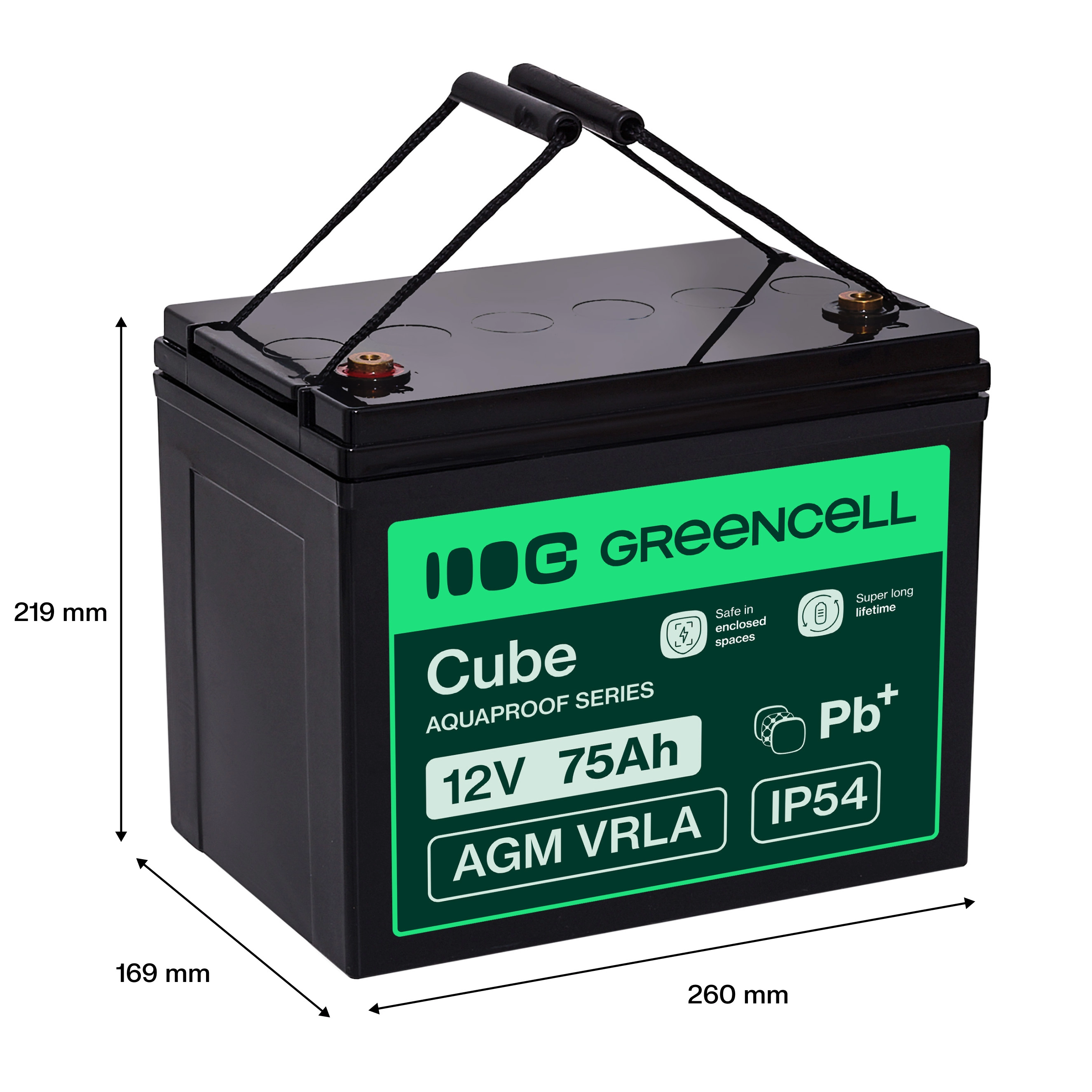 Green Cell CUBE AGM IP54 12V