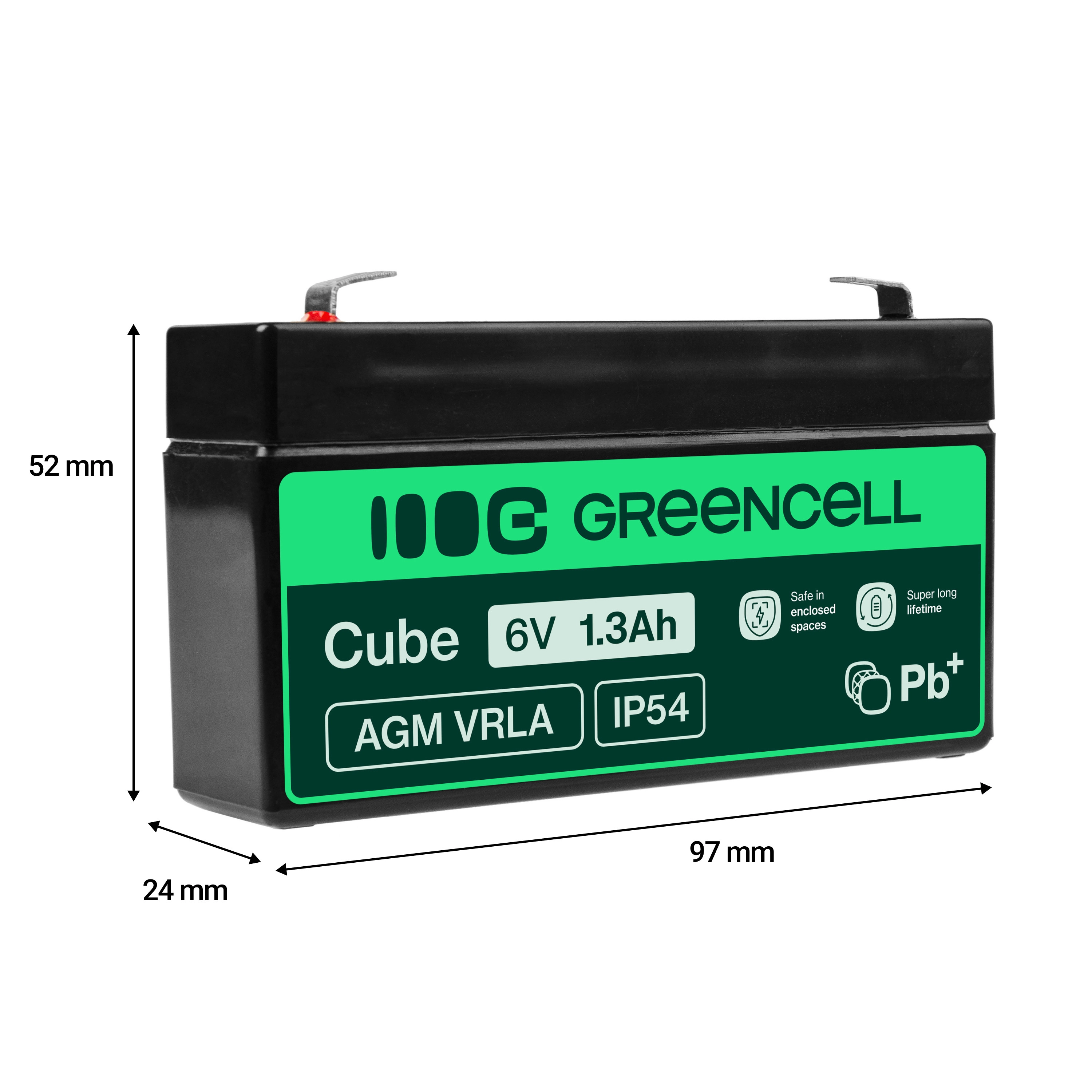 GREEN CELL Battery AGM 6V 1
