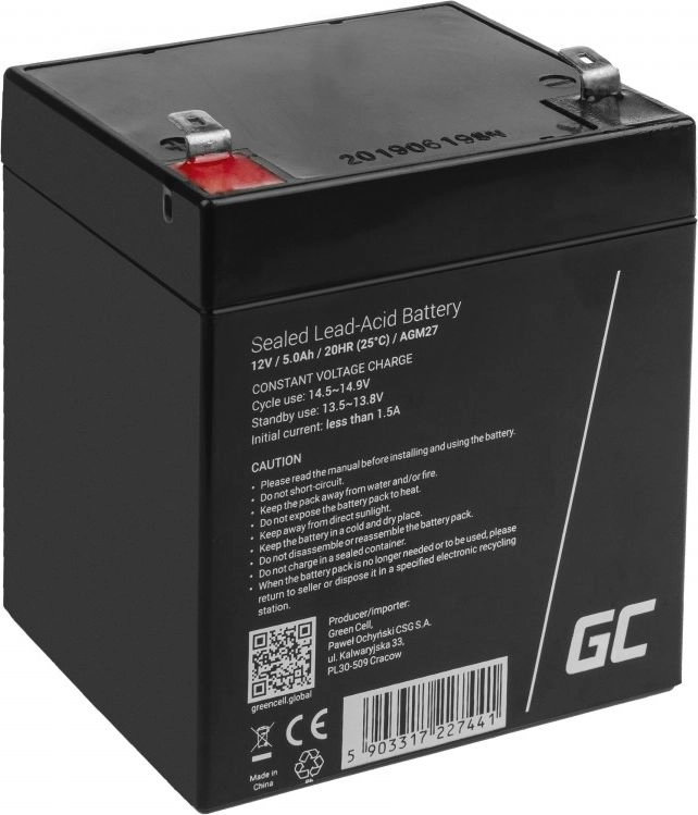 Green Cell Akumulator 12V/5Ah (AGM27) AGM27