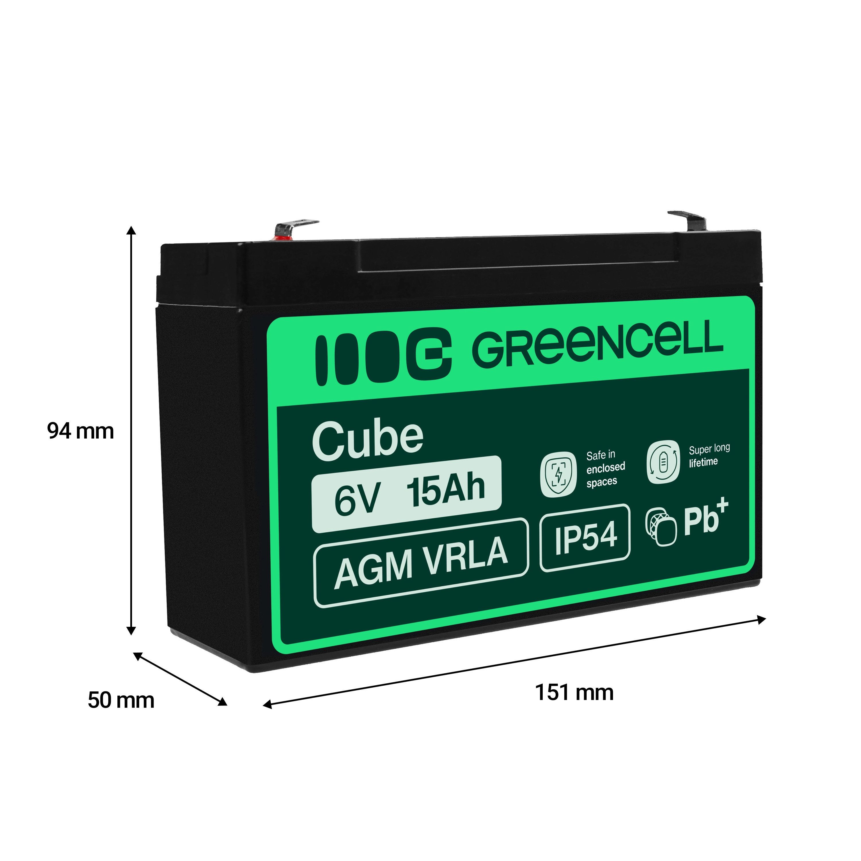 Green Cell Akumulator 6V/15Ah (AGM40) 5907813963377