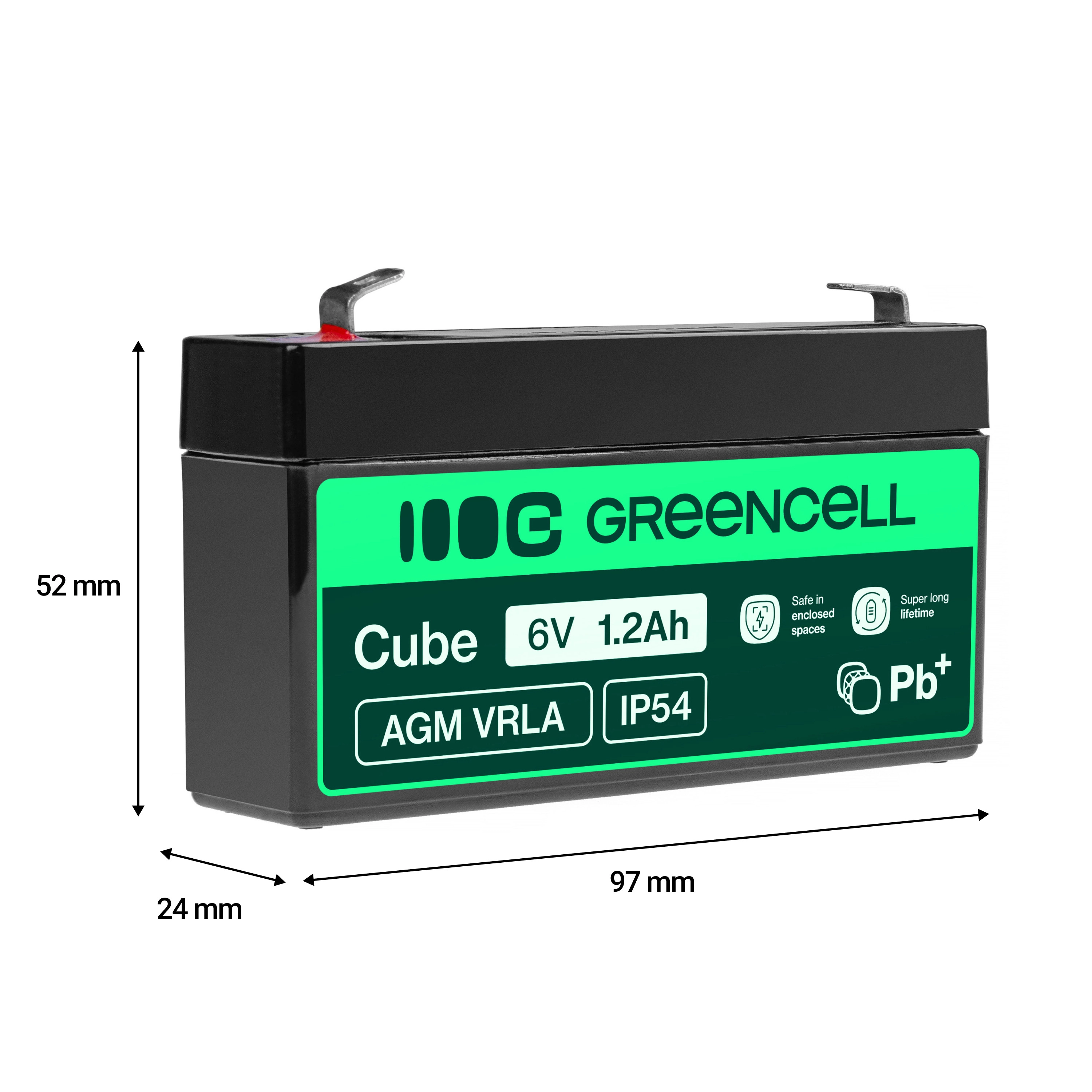 GREEN CELL Battery AGM 6V 1