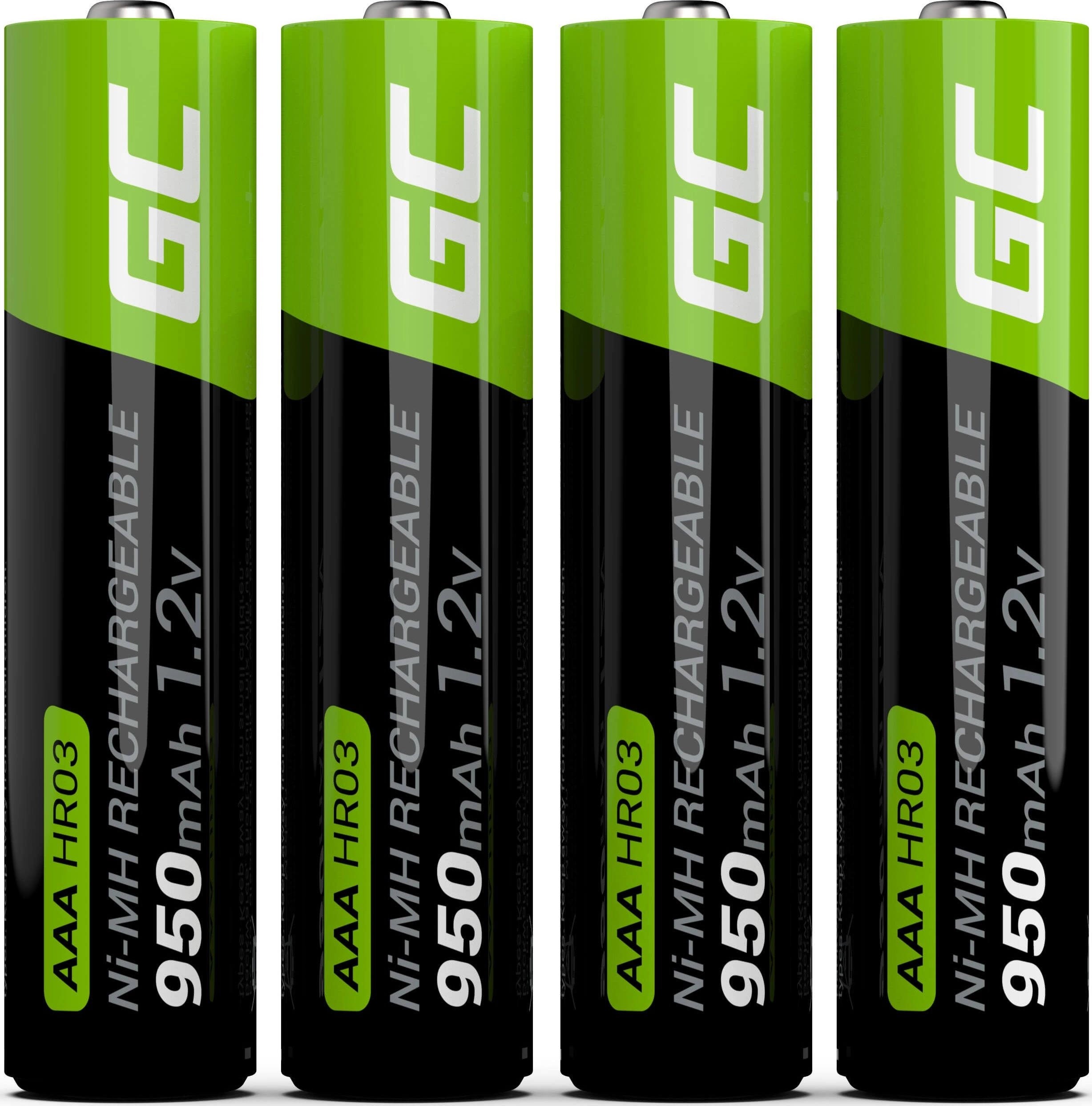 Green Cell Rechargeable Batteries 4x AAA