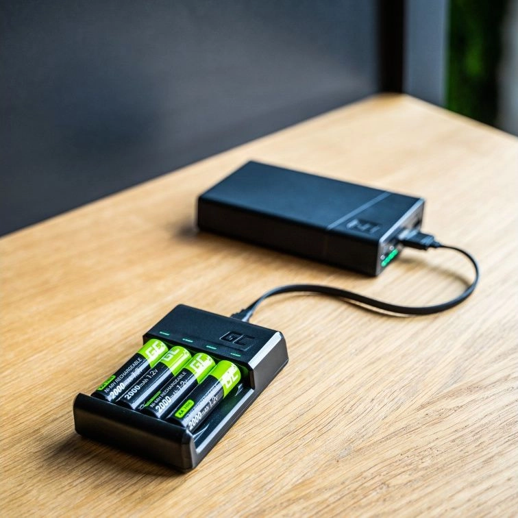 Ładowarka VitalCharger + 4x akumulatory AA