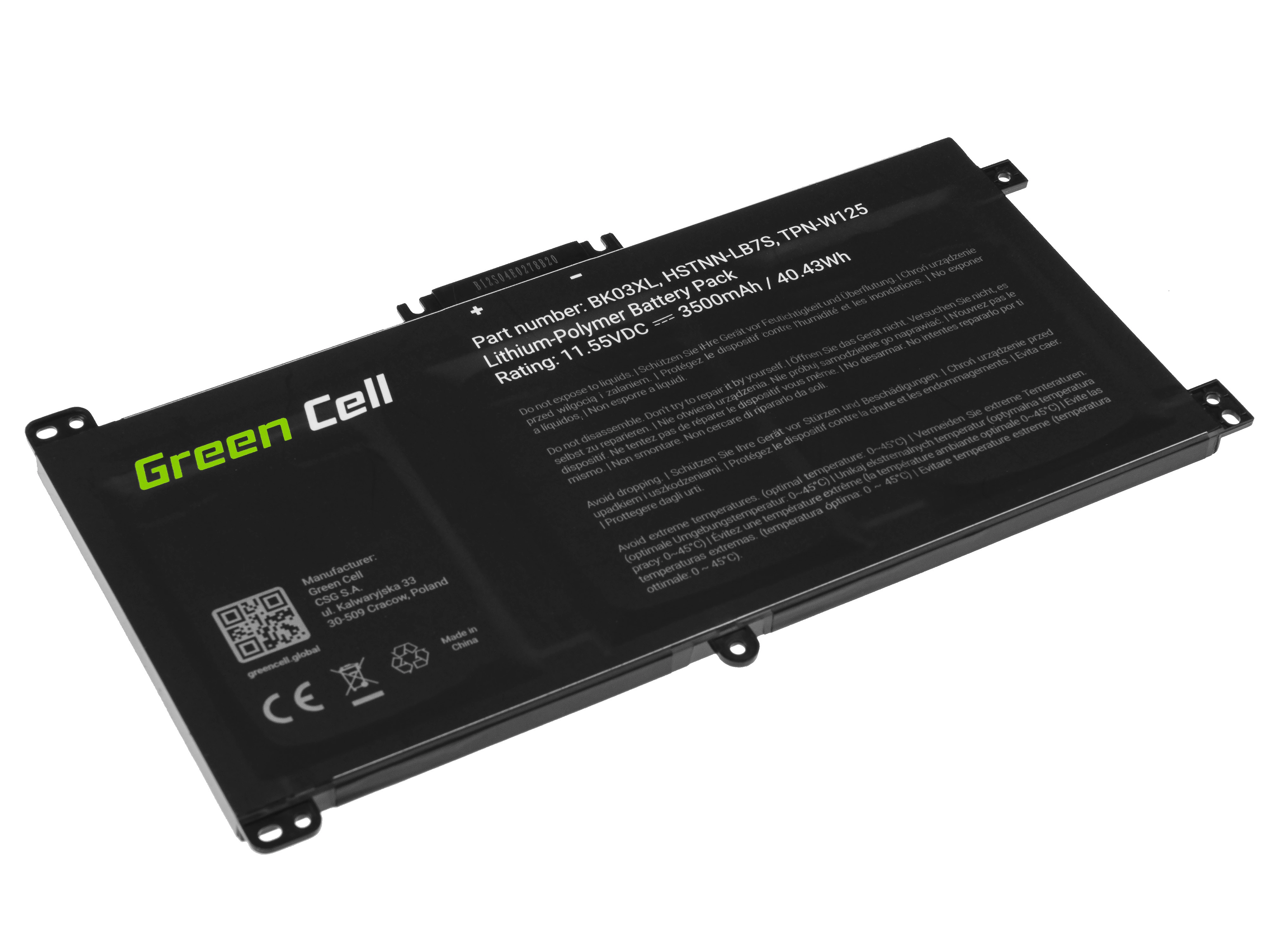 GREEN CELL Battery BK03XL for HP