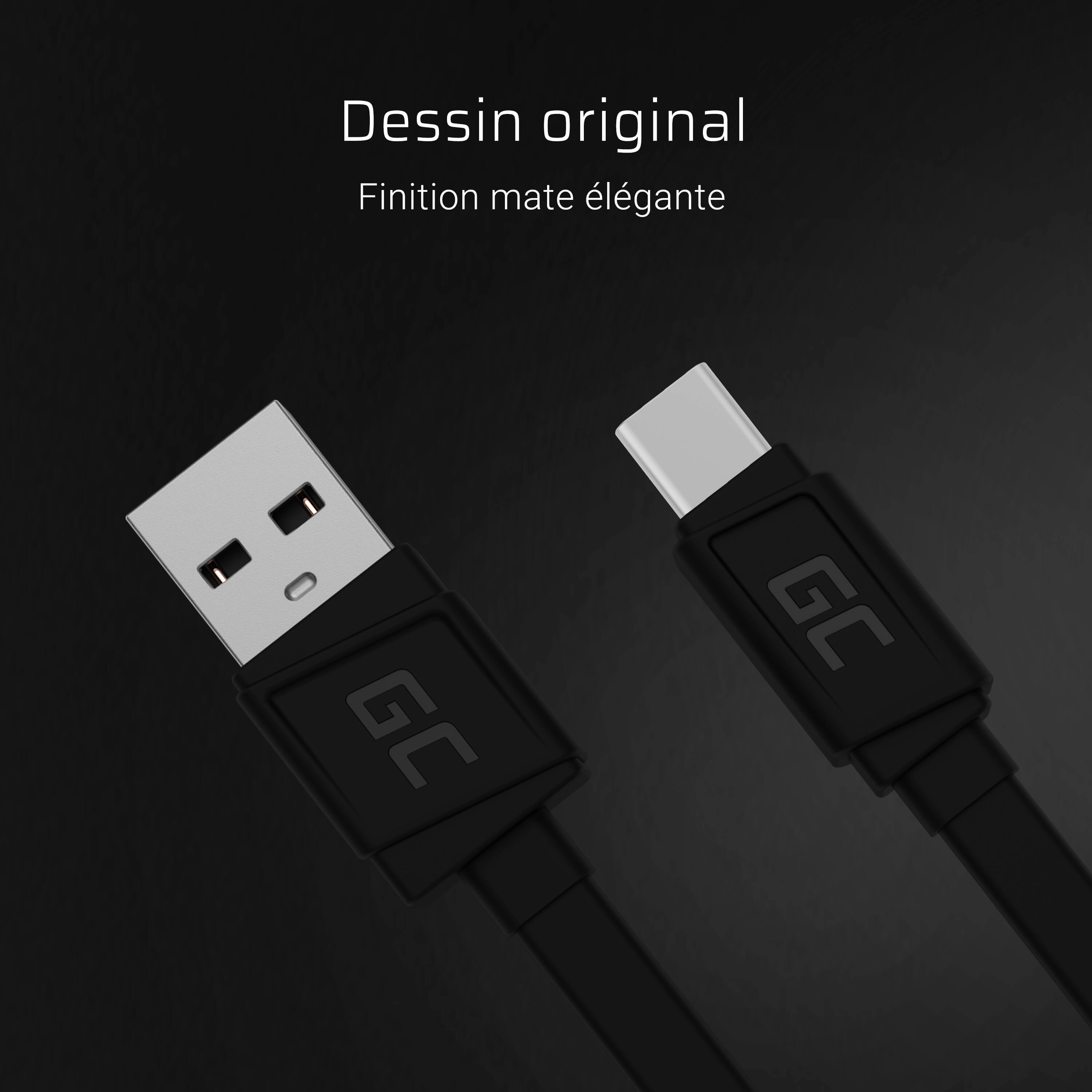 GREENCELL KABGC03 GCmatte USB-C Flat cable