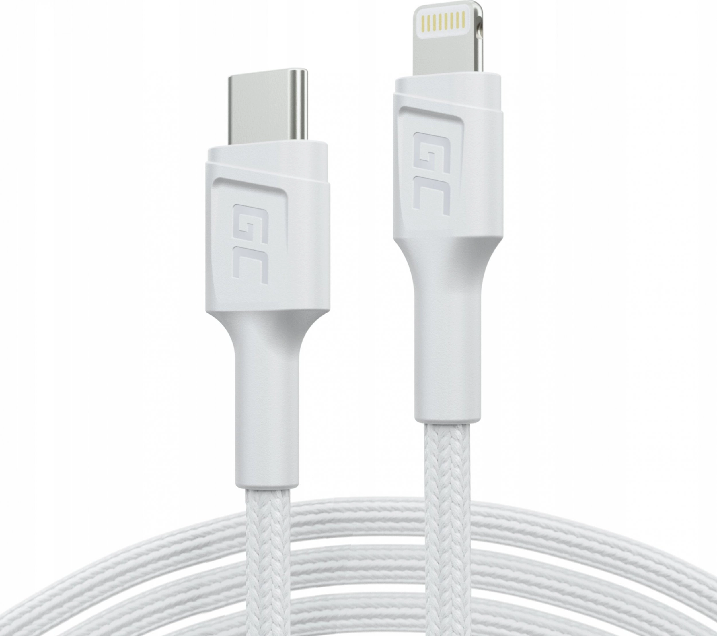 White USB-C - Lightning MFi 1m