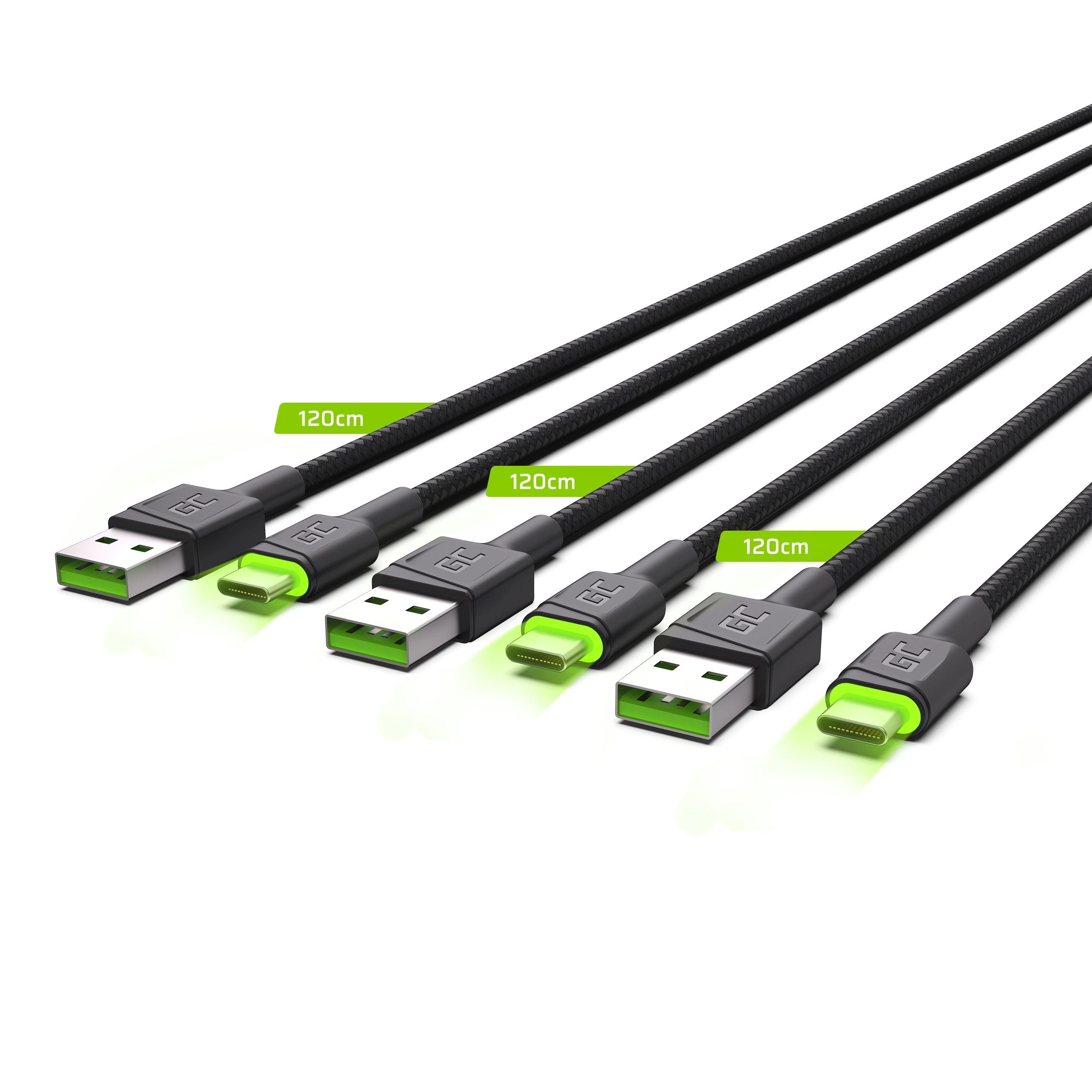 GREENCELL 3x Cable GC Ray USB-C
