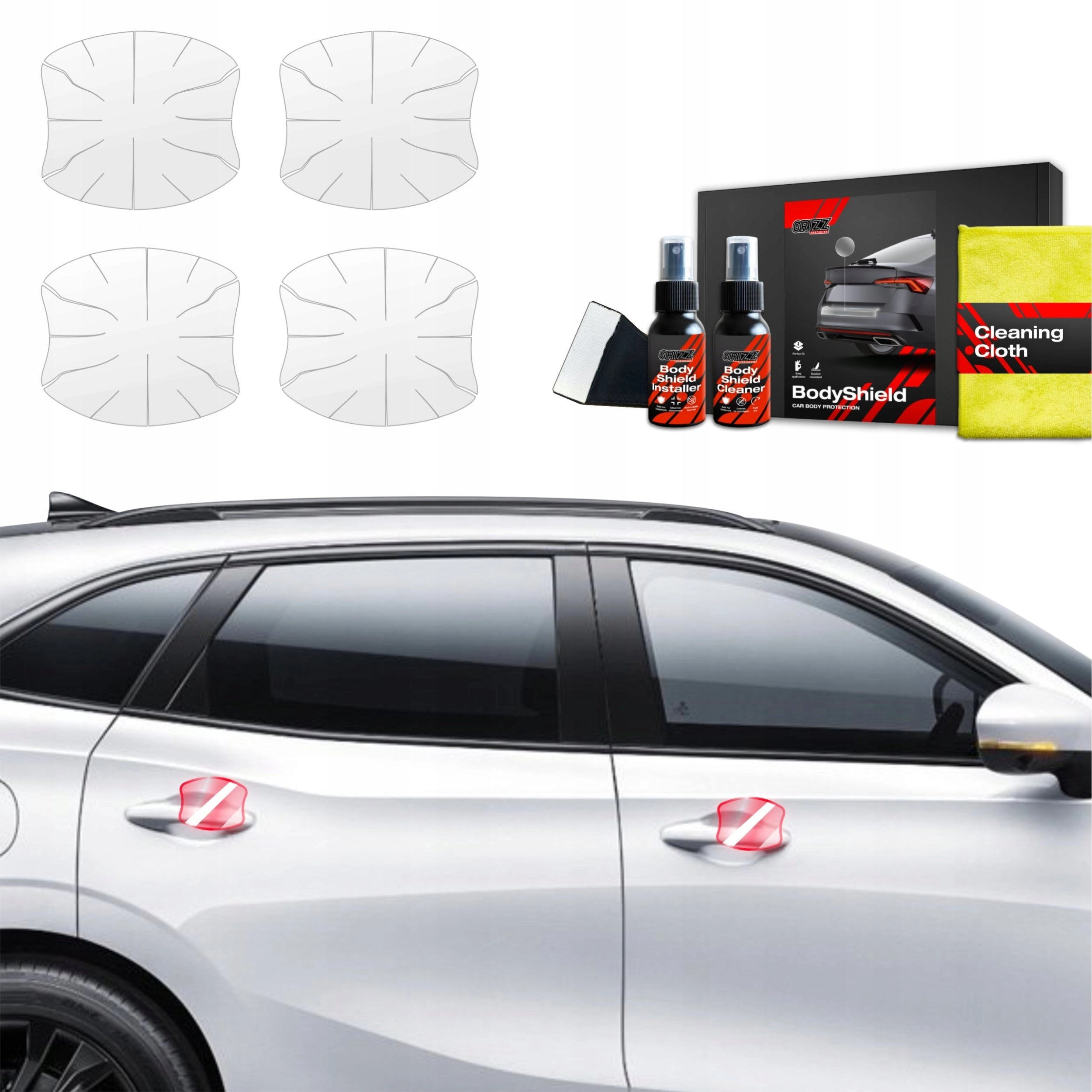 GrizzGlass Protective foil for door handles