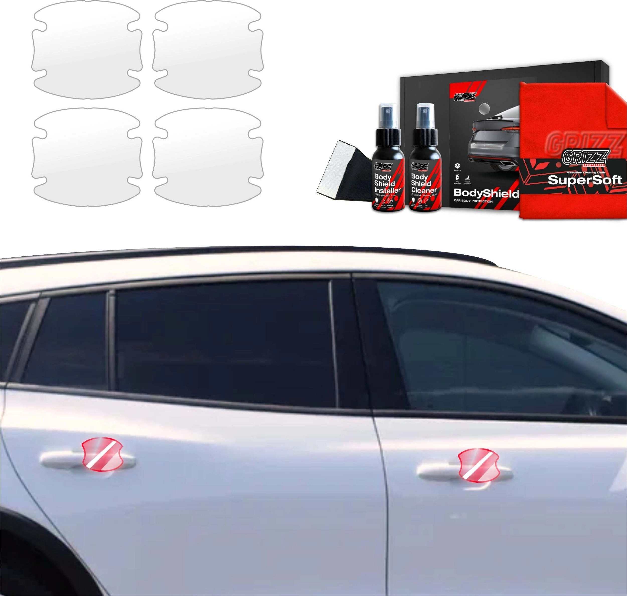 GrizzGlass Protective foil for door handles